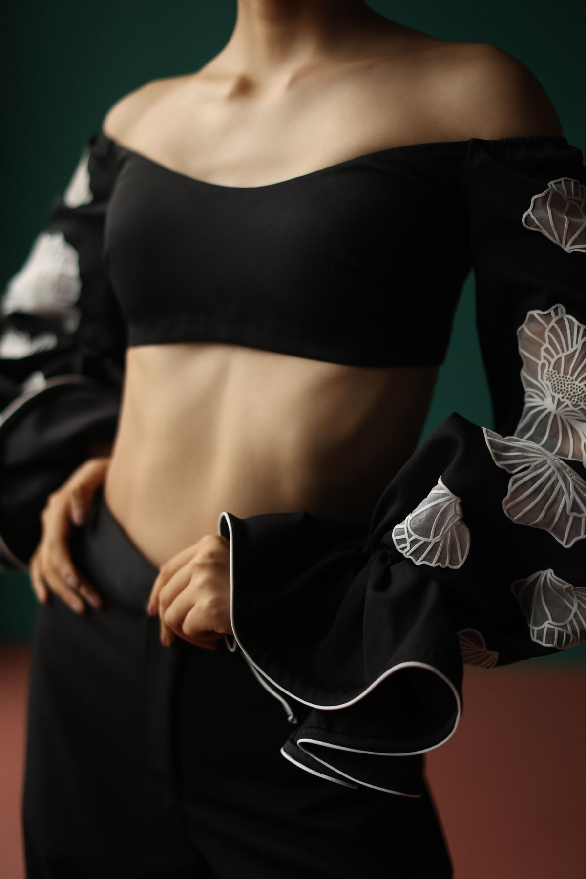 Off Shoulder Black Top