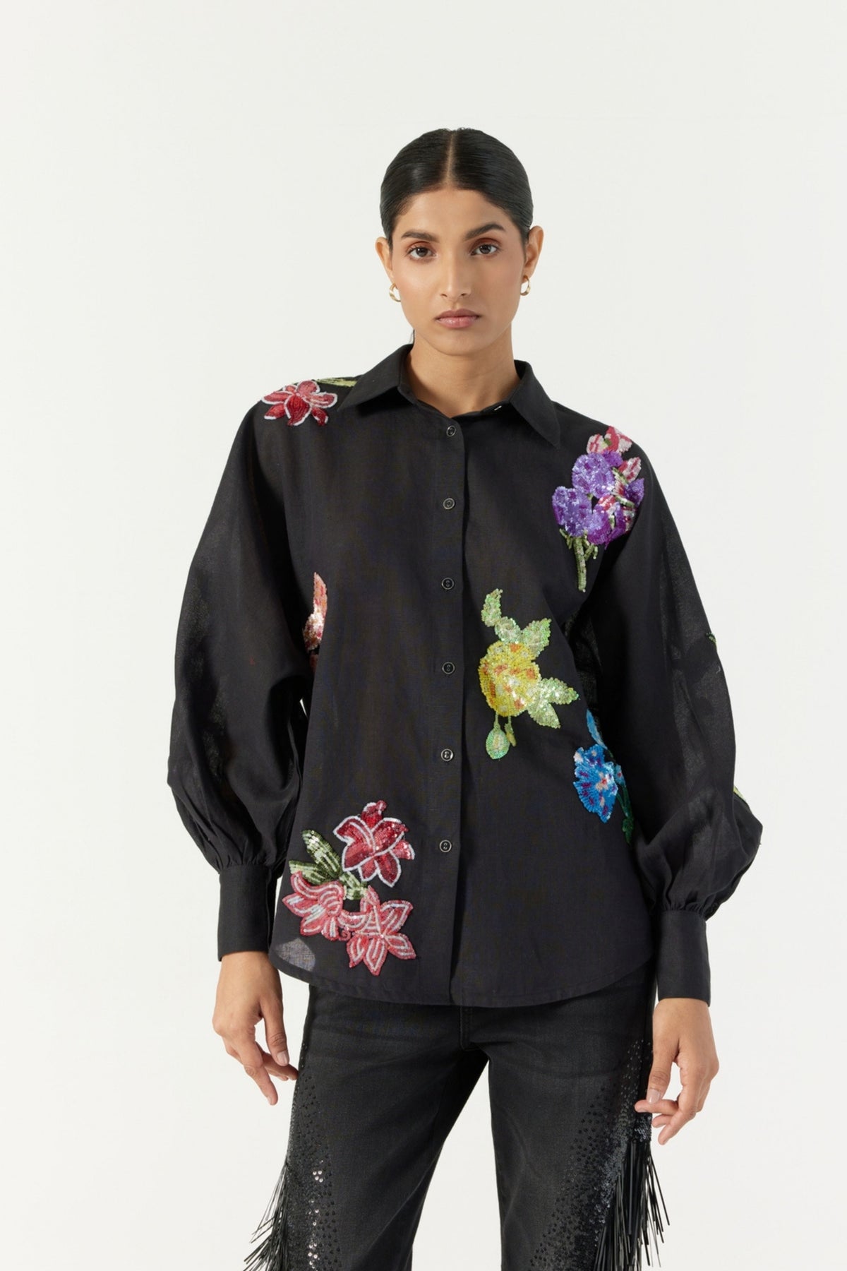 Black Botanical Shirt