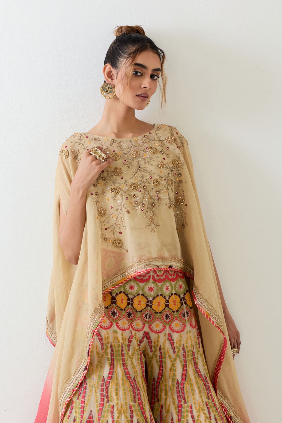 Tissue Chanderi Cape With Sharara