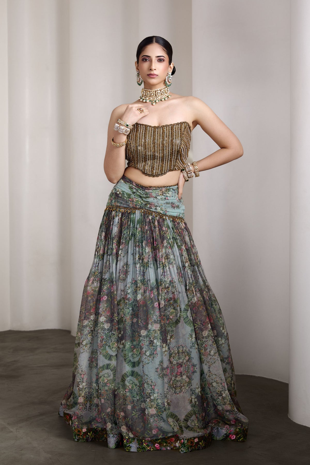 Paisley Blue Lehenga Set