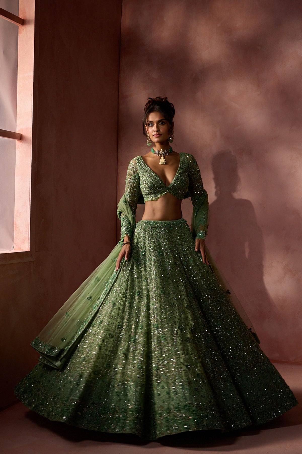 Sage Green Lehenga Set