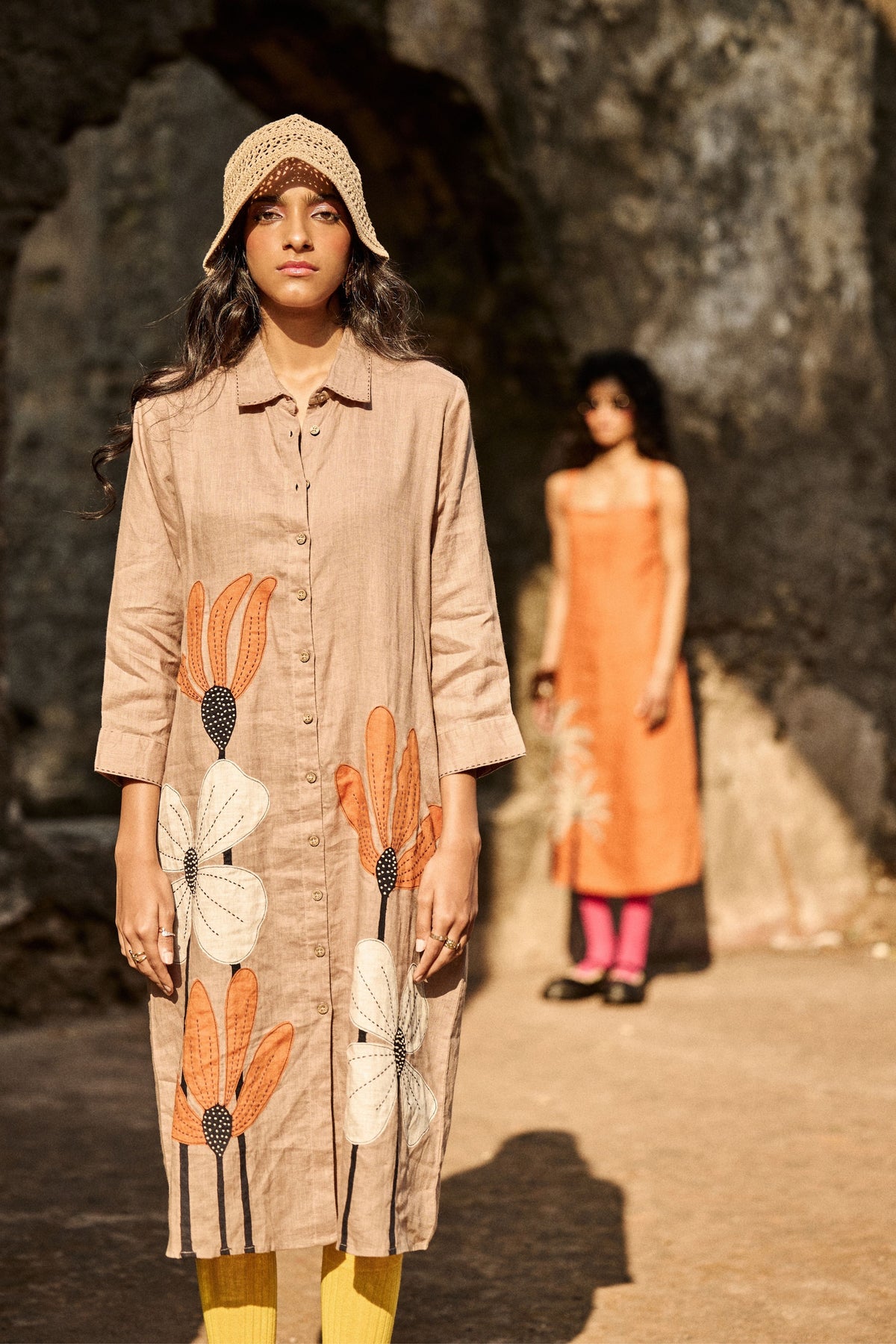 Khaki Linen Dress