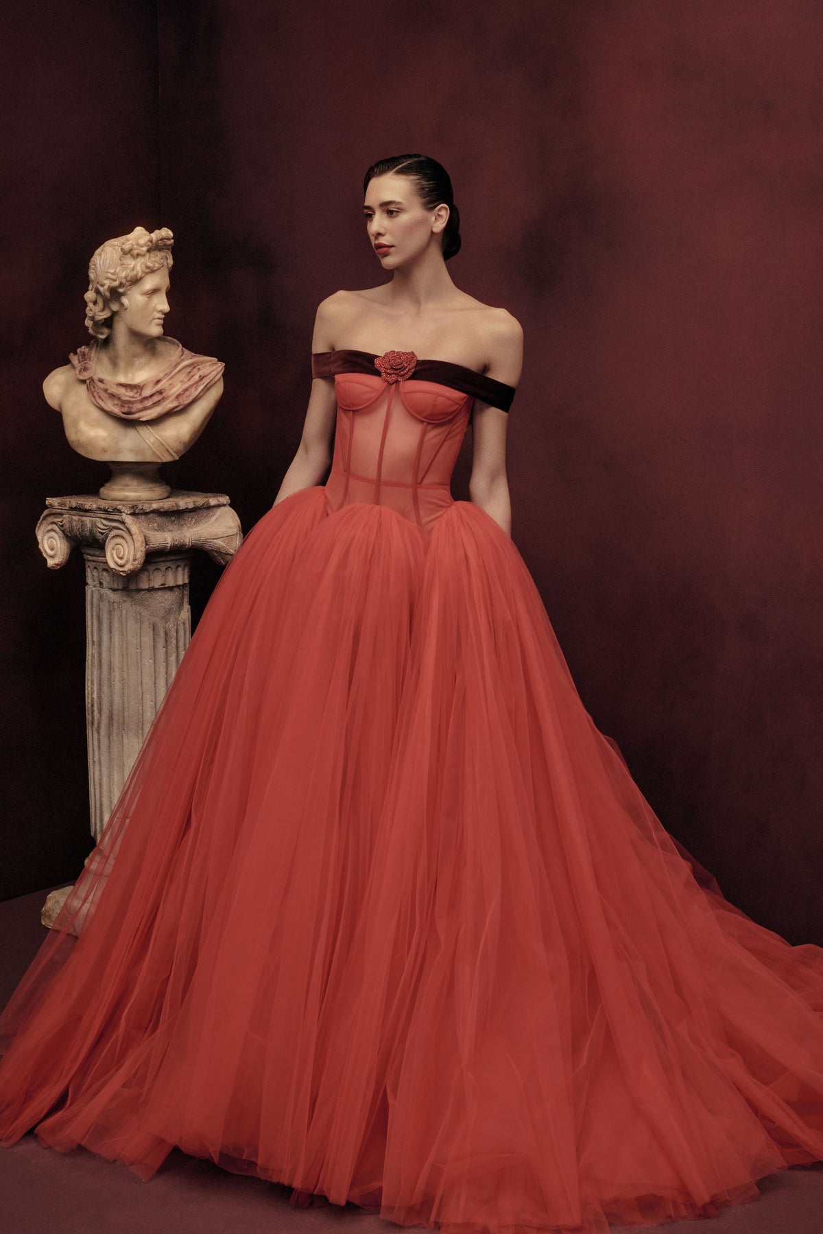 Red Corseted Gown