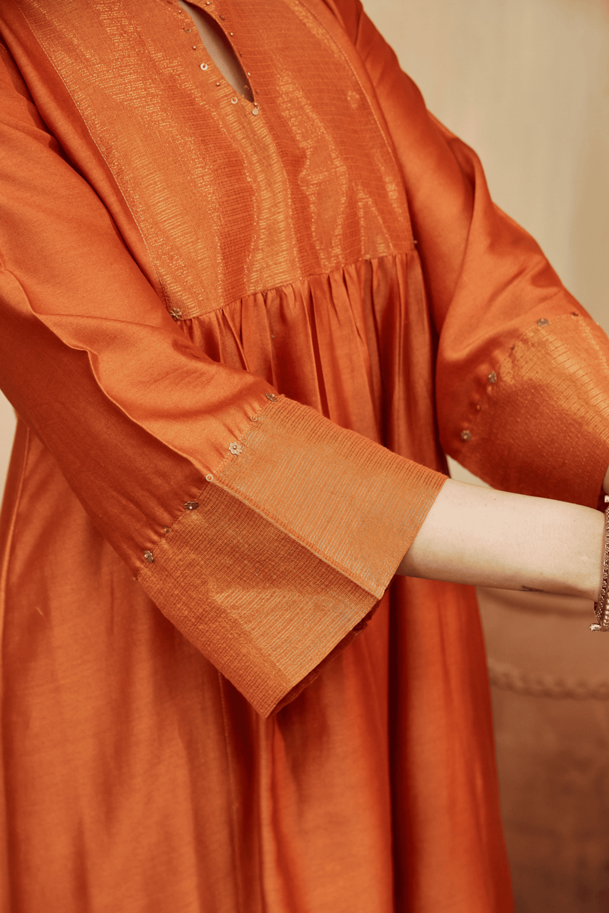 Orange Chanderi Giana Kurta Set