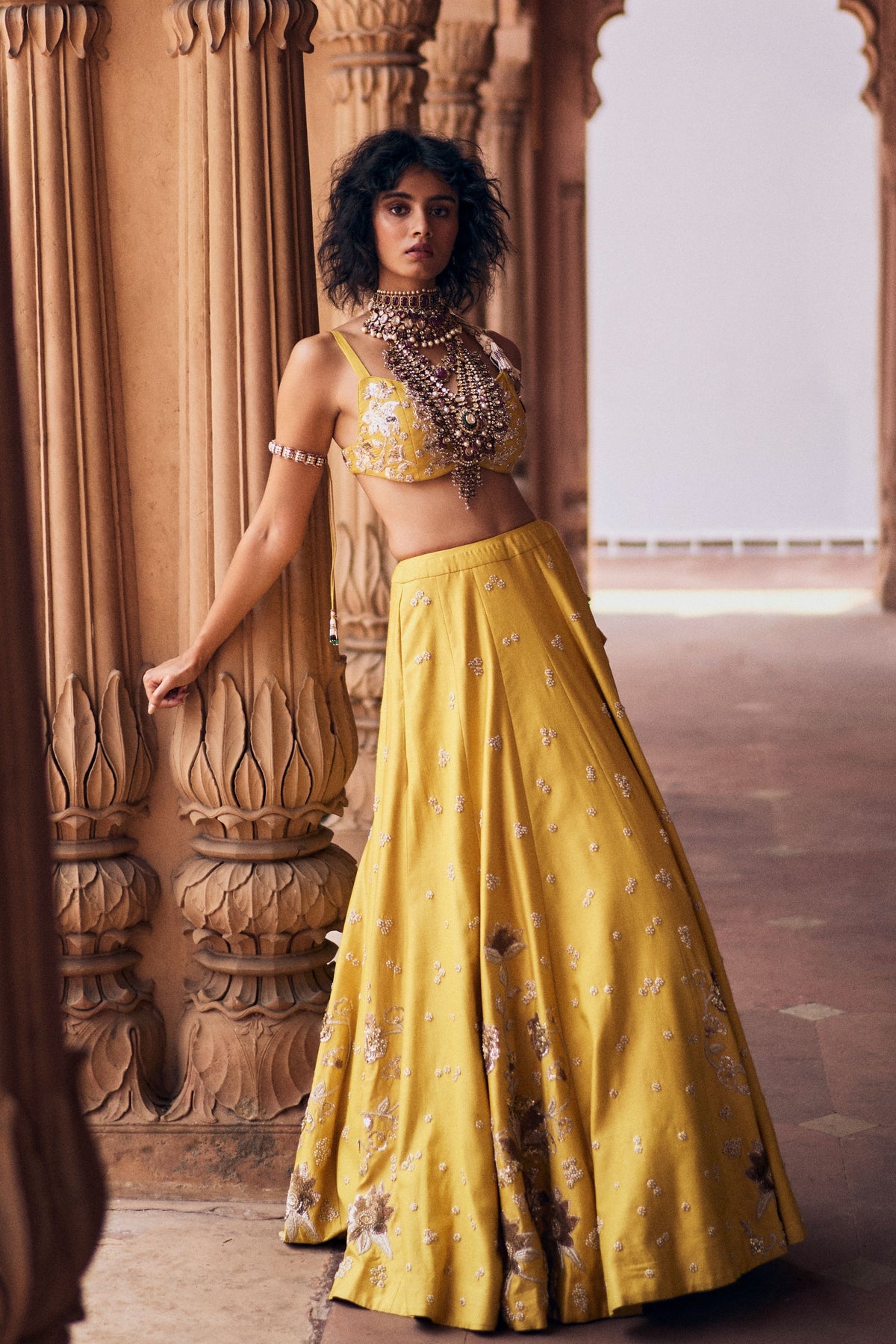 Tuscany Yellow Embroidered Lehenga Set
