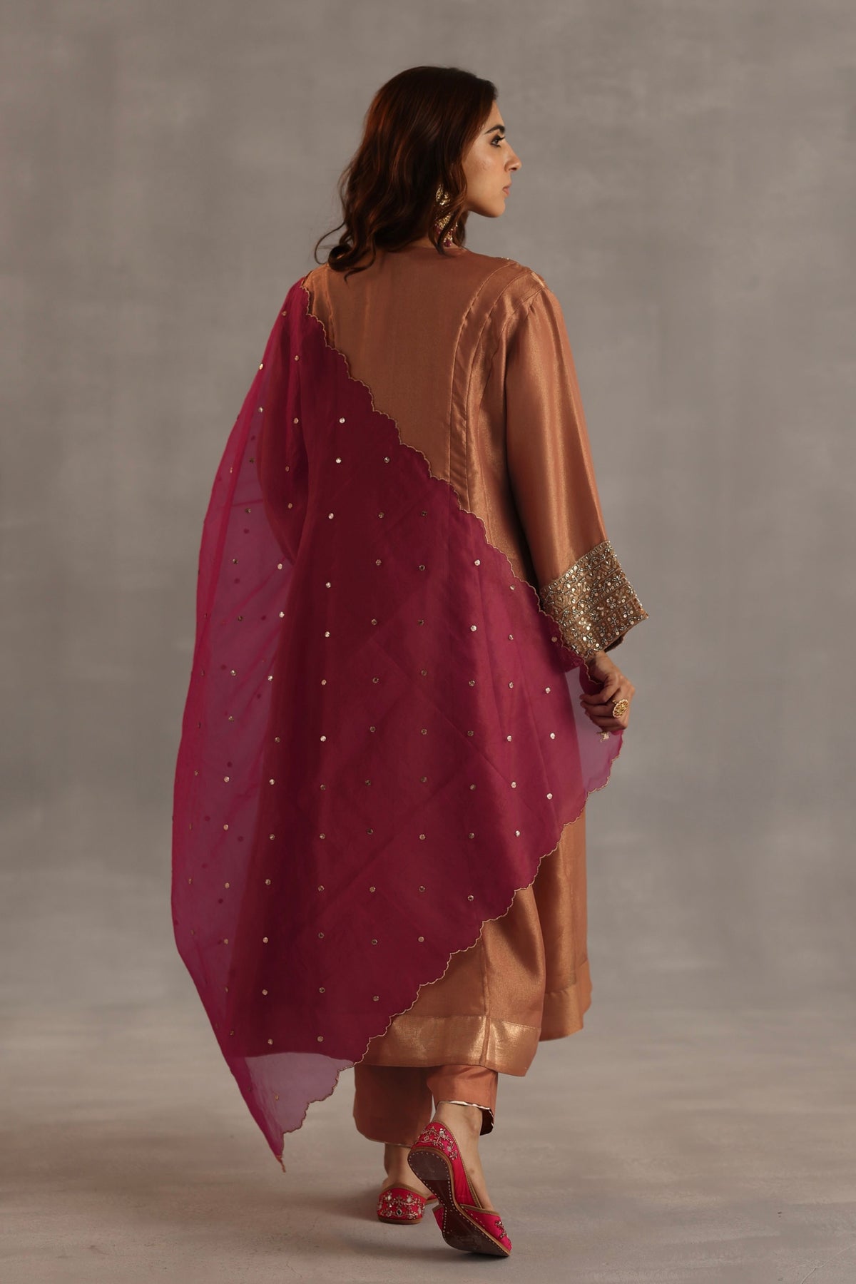 Ahiri Orange Kurta Set