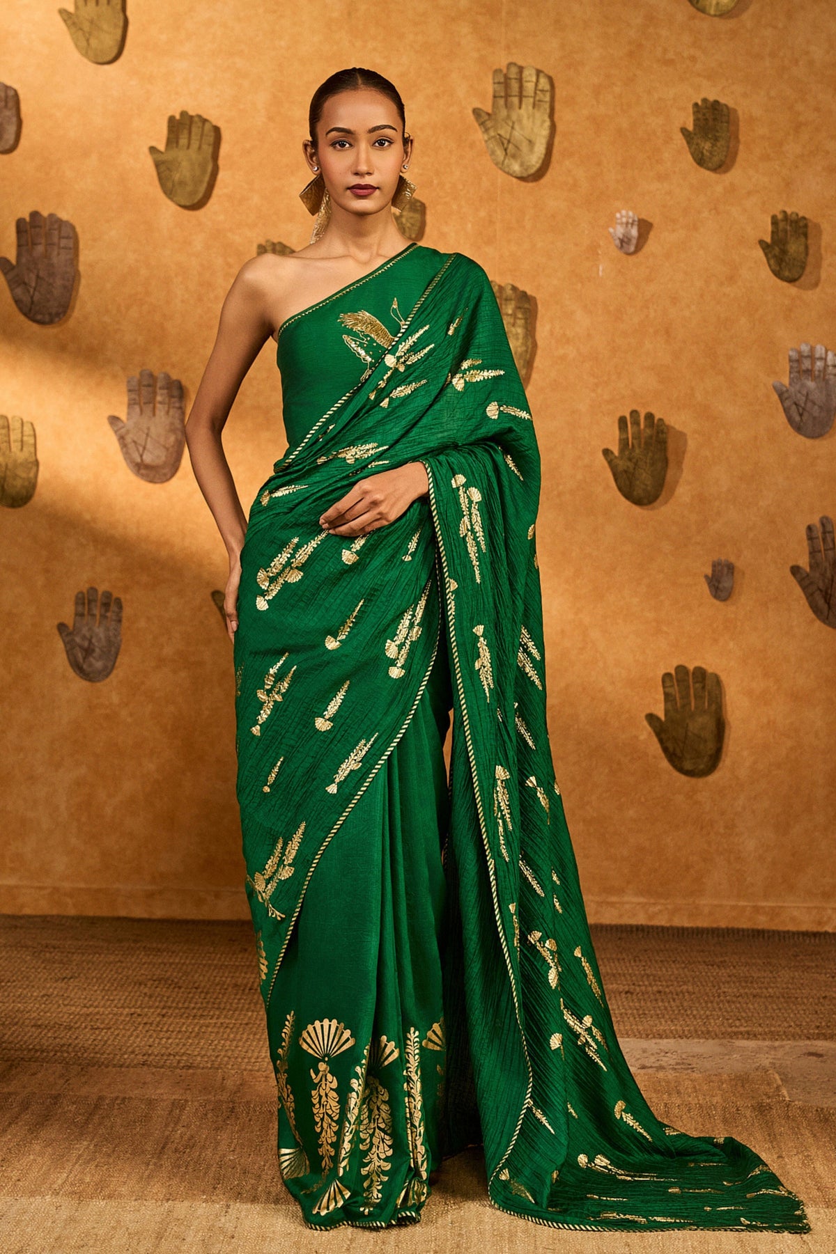 Green Cherry Wine Saree