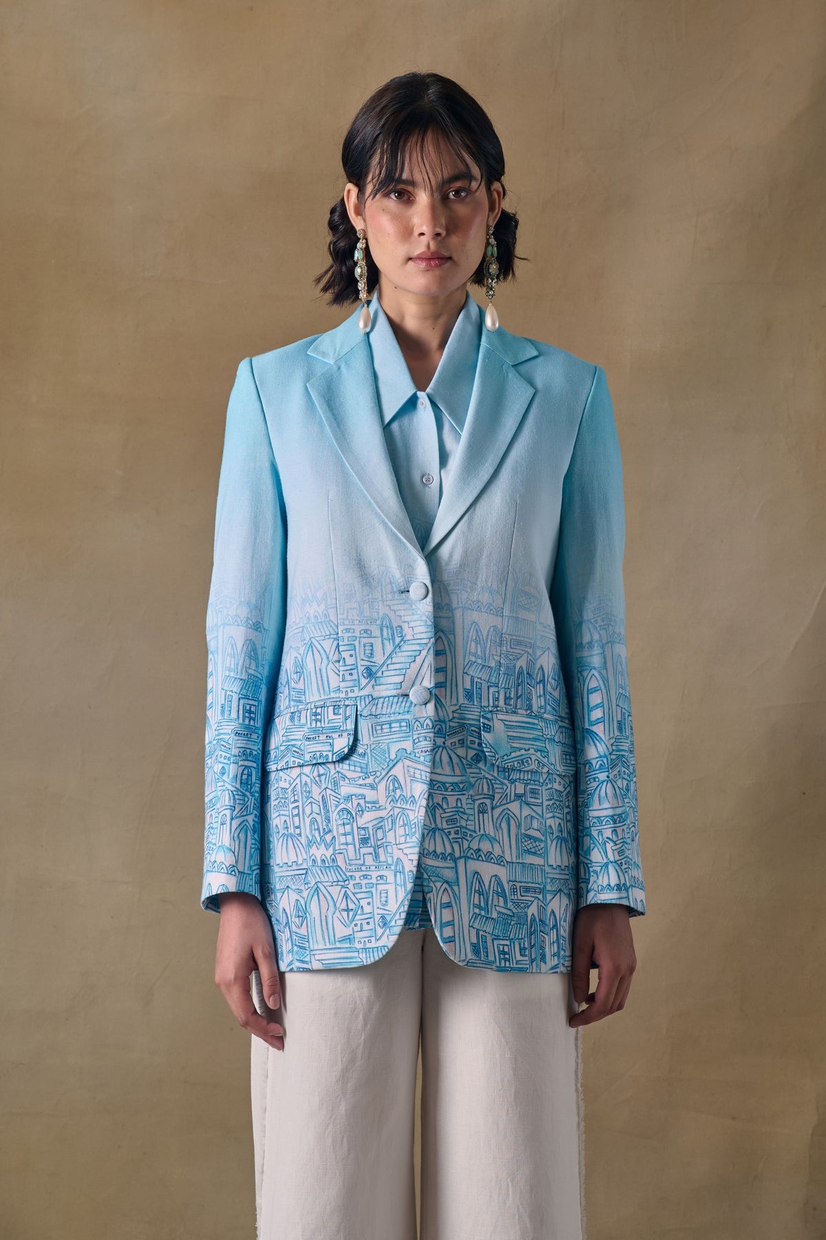 Blue Landscape Gradient Blazer