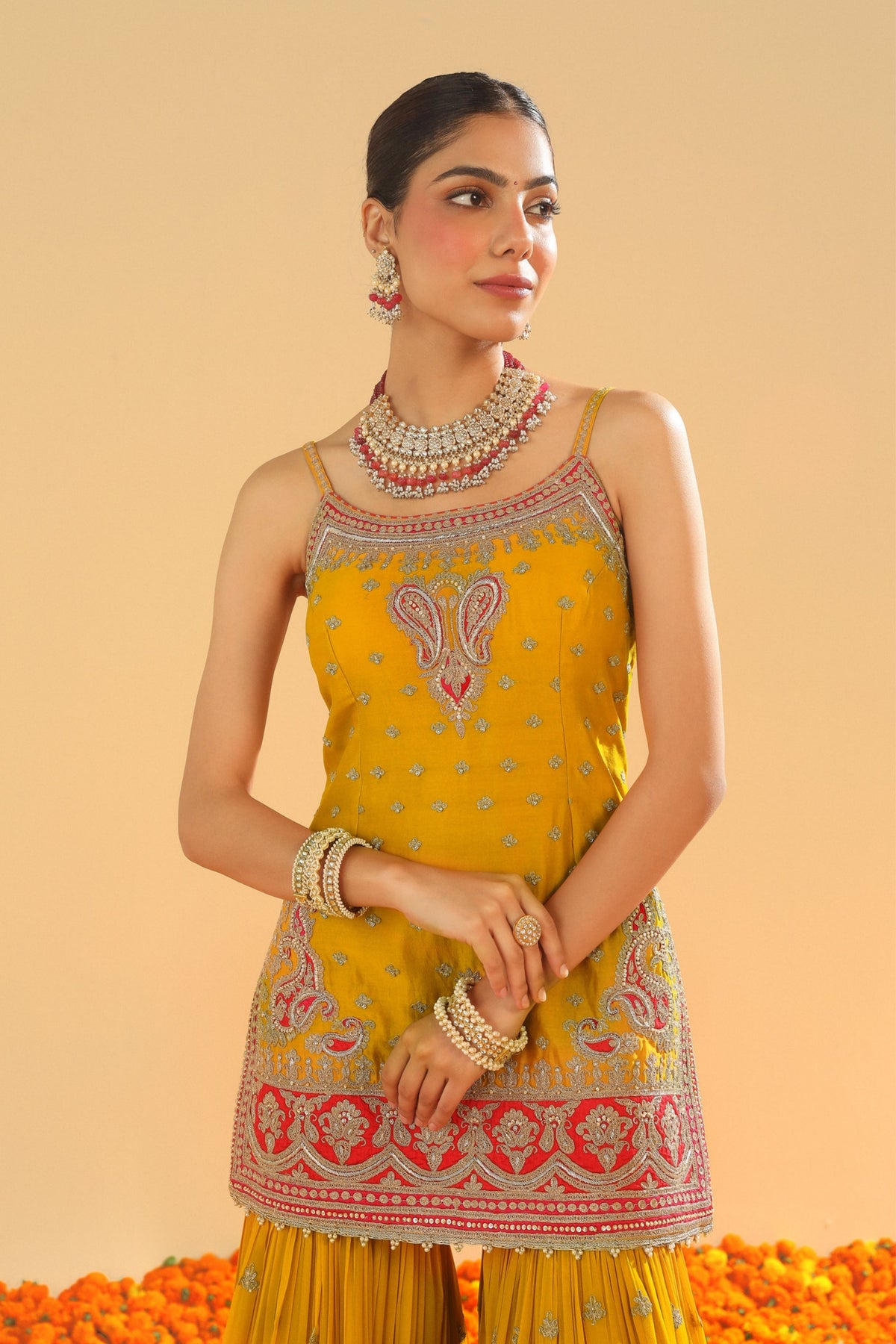 Yellow Kurta Sharara Set