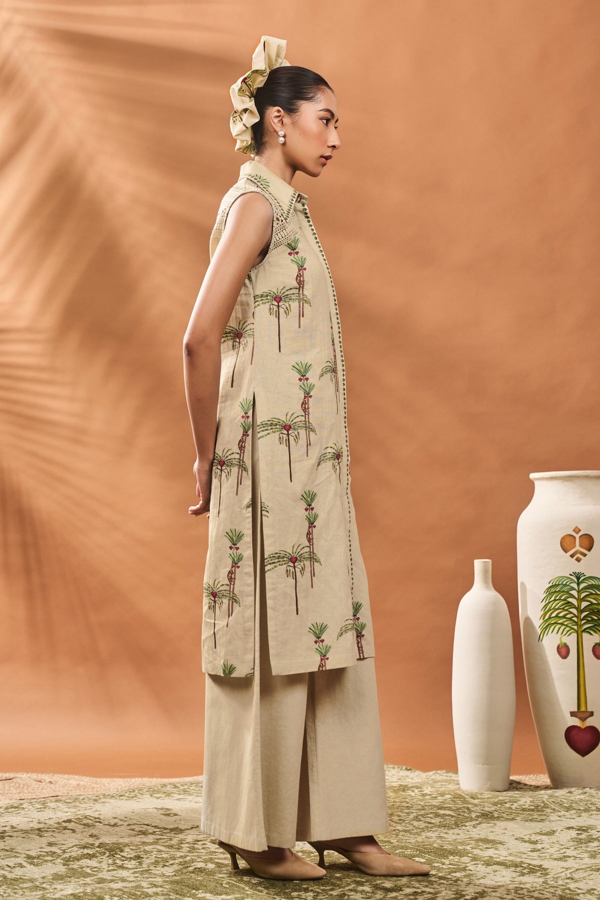 Sage Green Blooming Tunic Set
