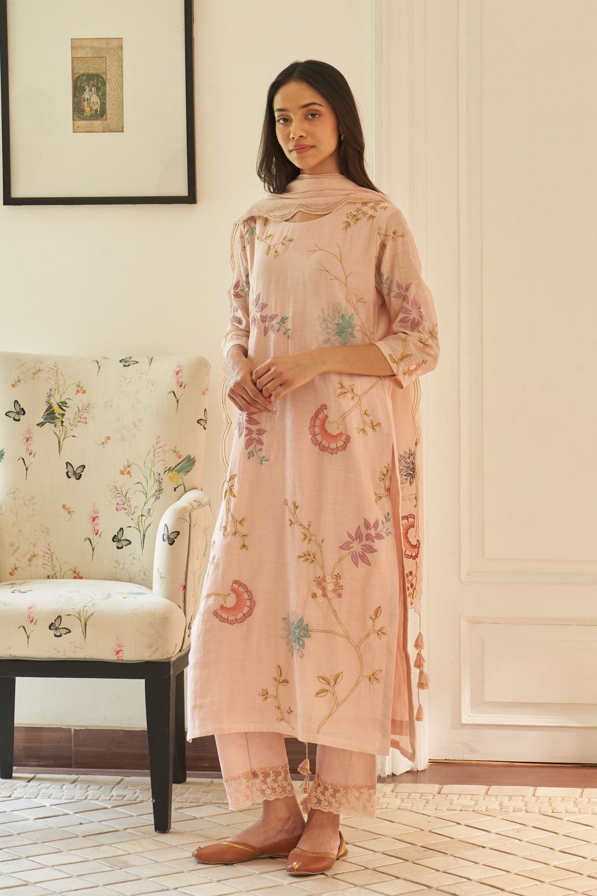 Magnolia Applique Embroidered Kurta set