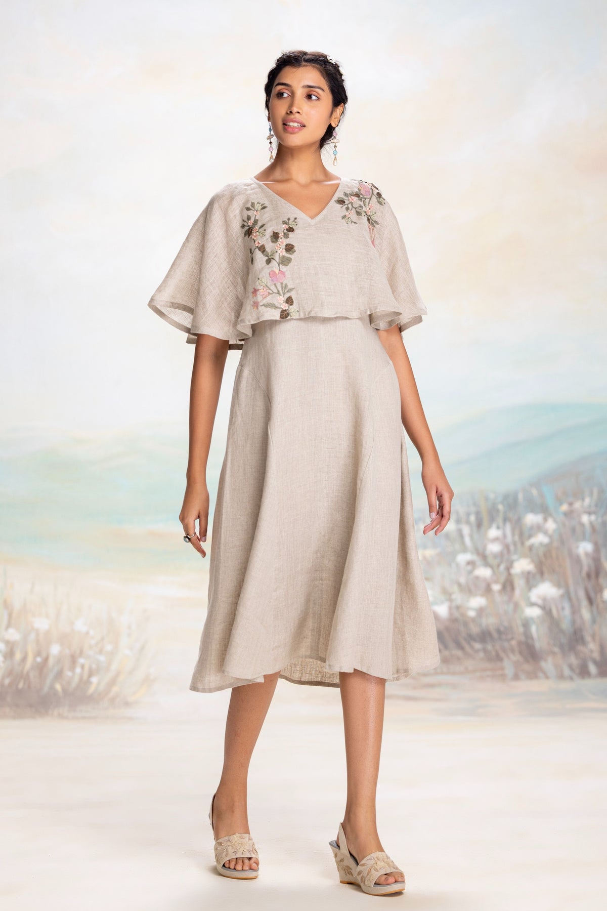 Tsukiyama Cape Natural Dress