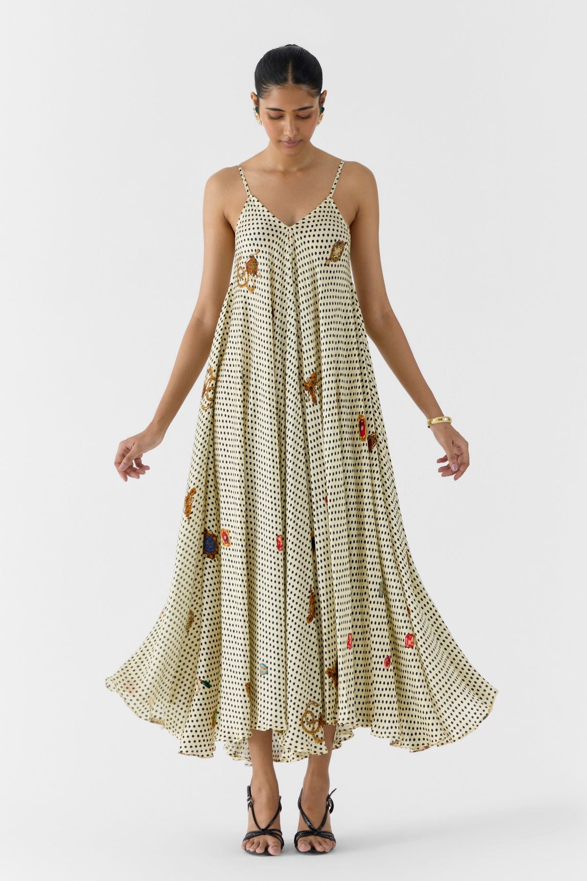 Pearl Polka Dot Strappy Dress