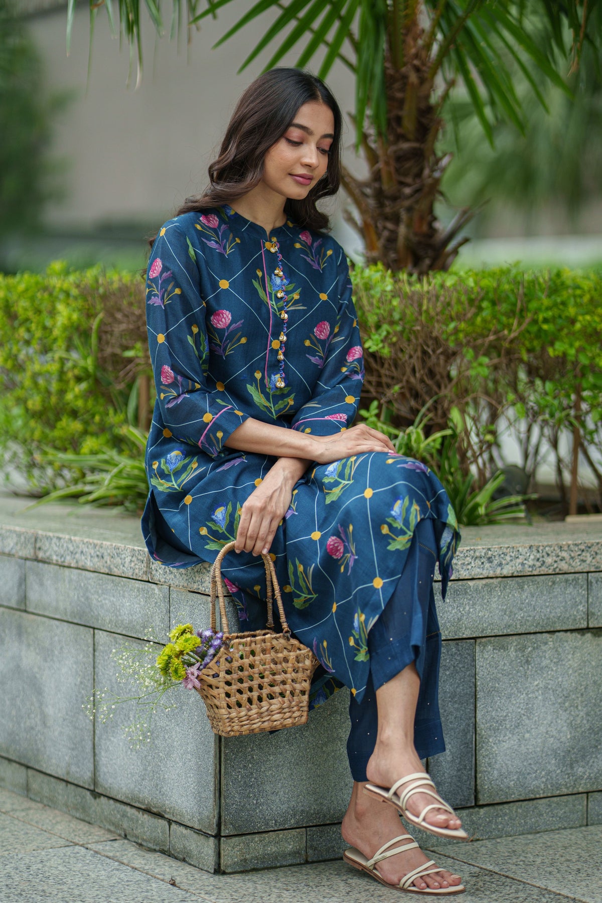 Poppy Blue Kurta With Pants