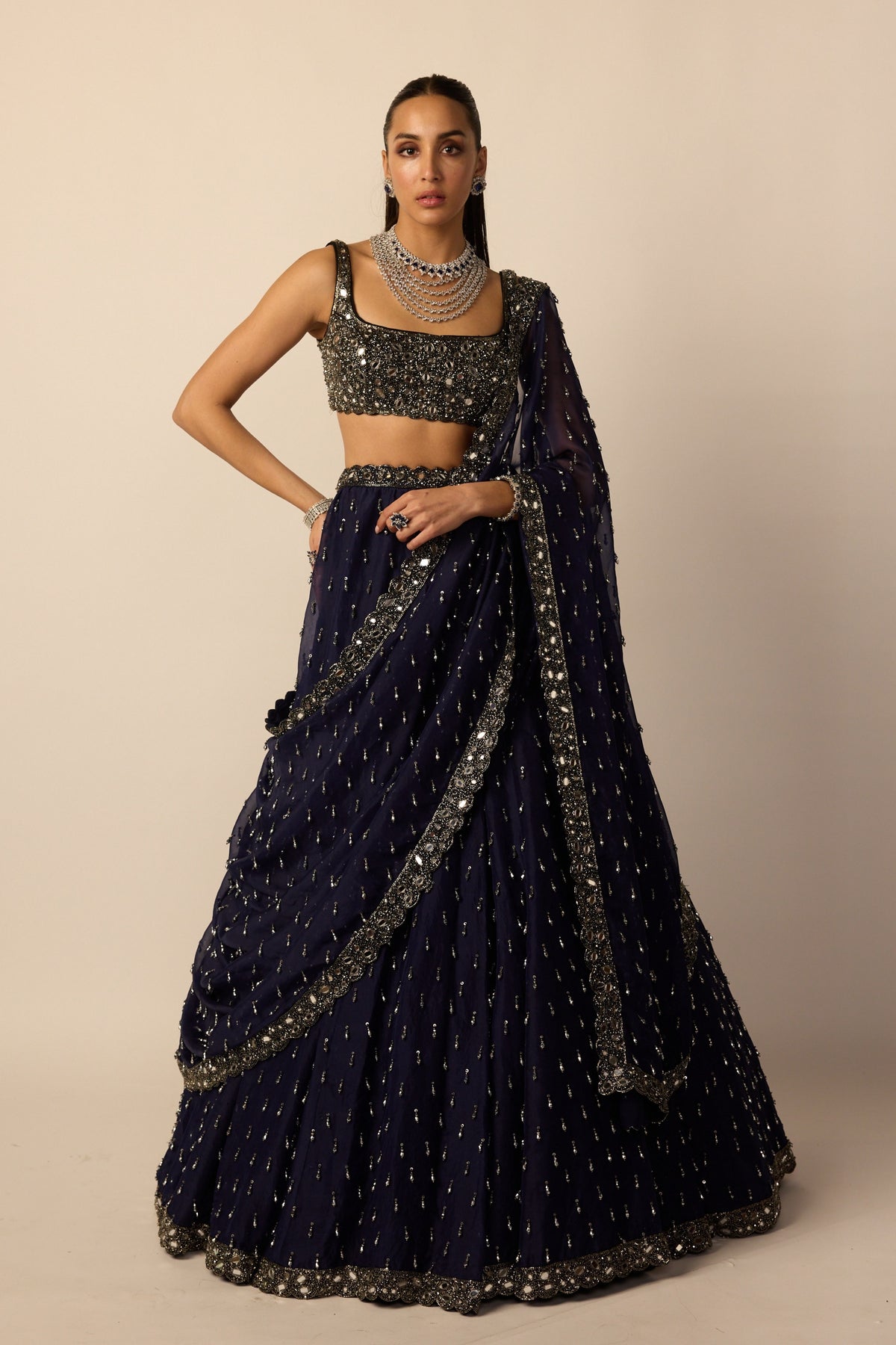 Deep Blue Lehenga Set