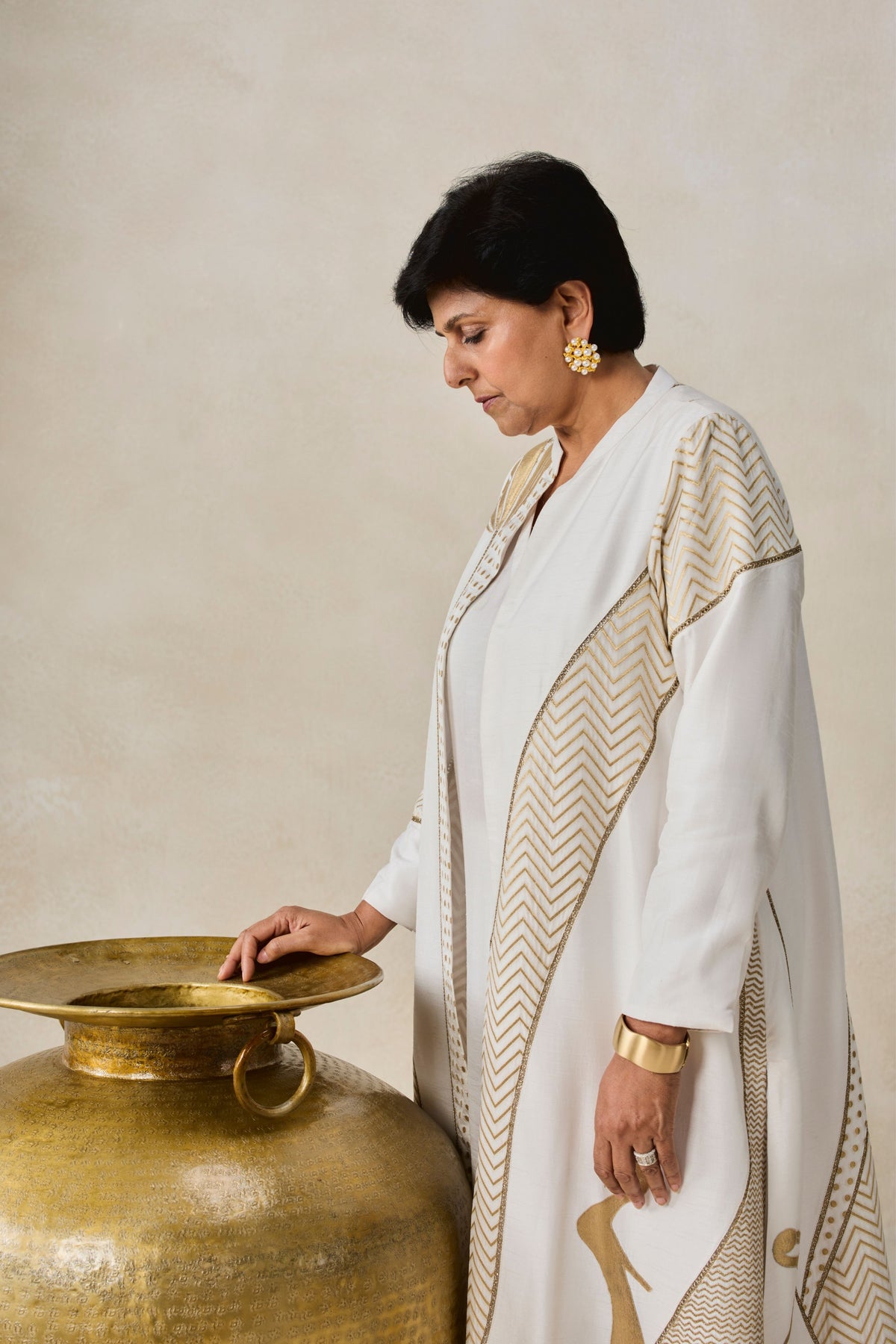 Chanderi Long Jacket Set