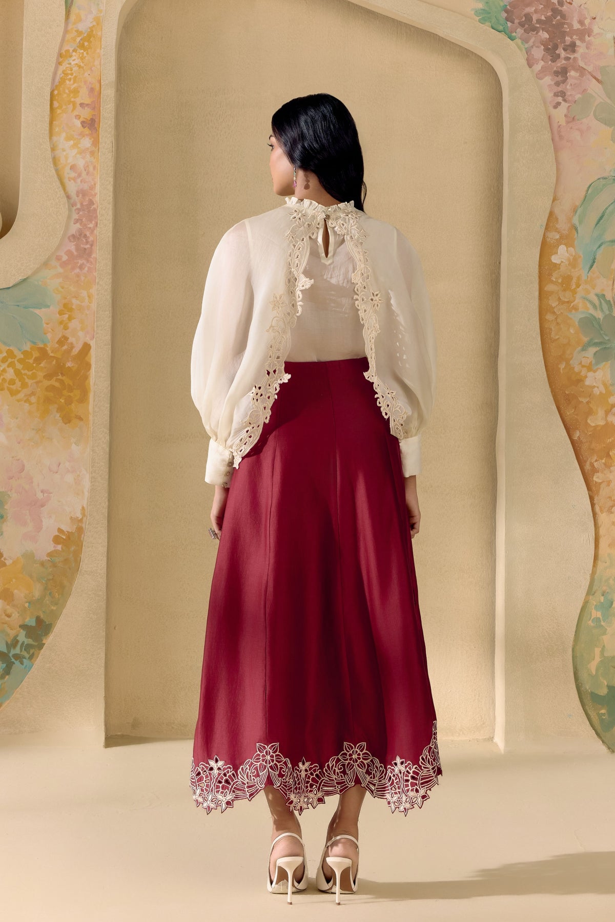 Ruby Fleur Button-Down Skirt