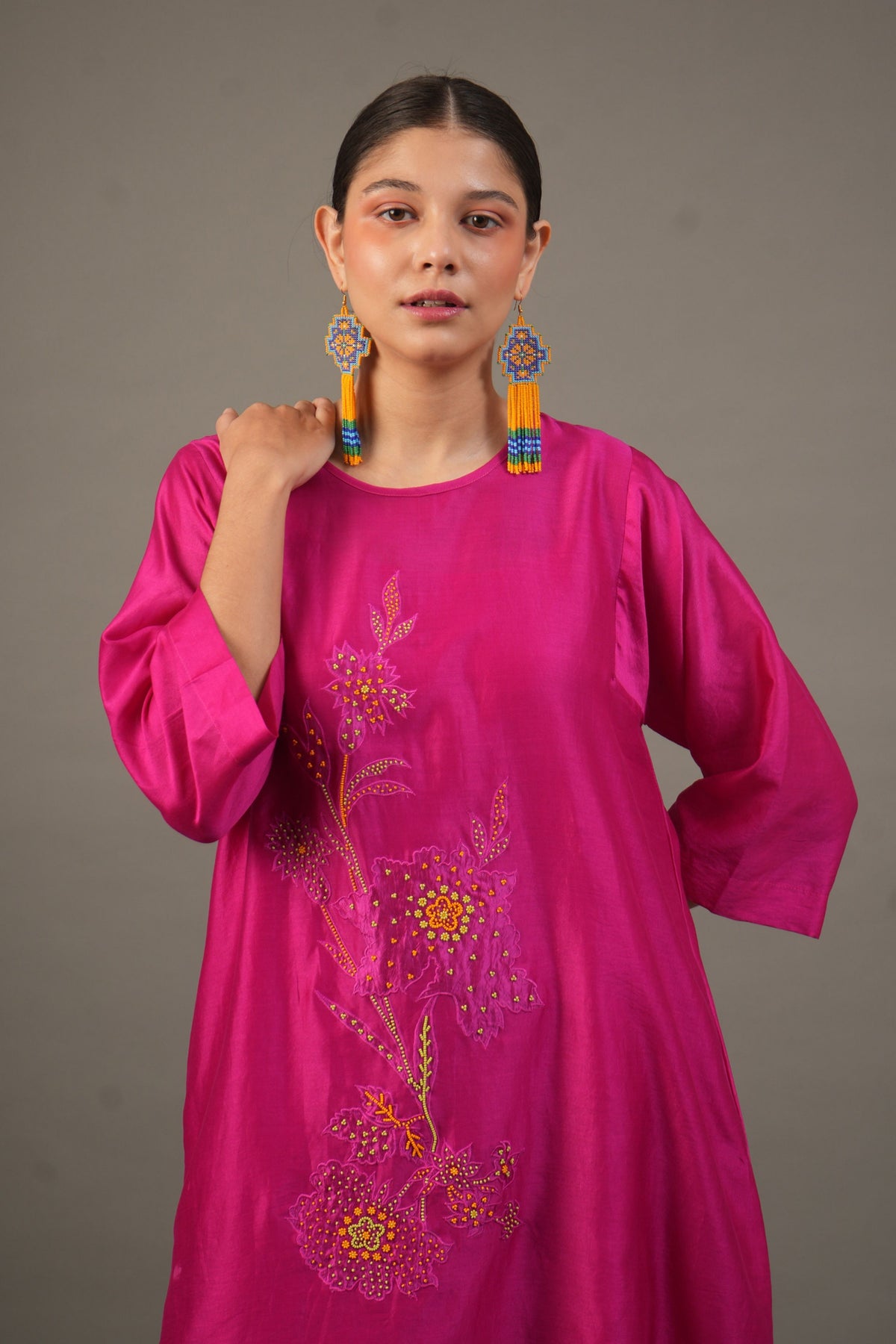 Fuchsia Florals Dress