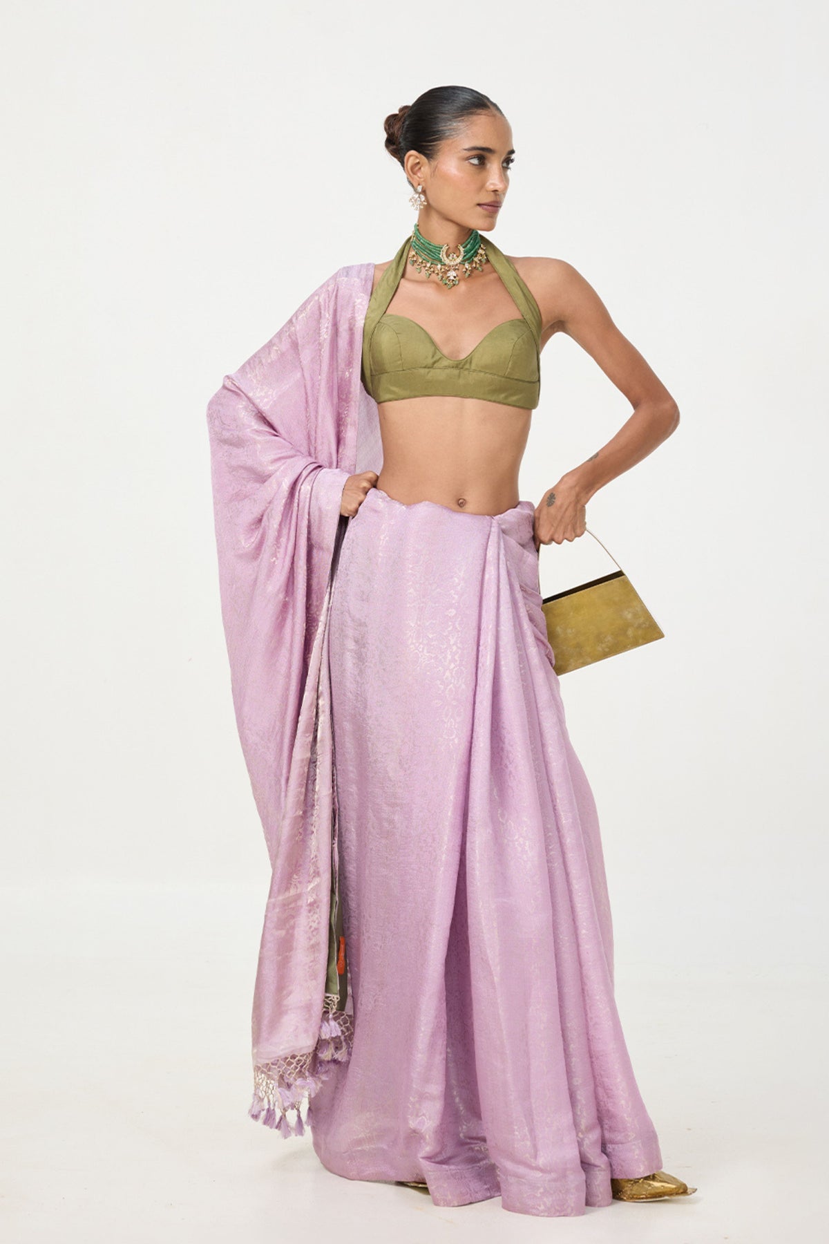 Lavender Tissue Saree