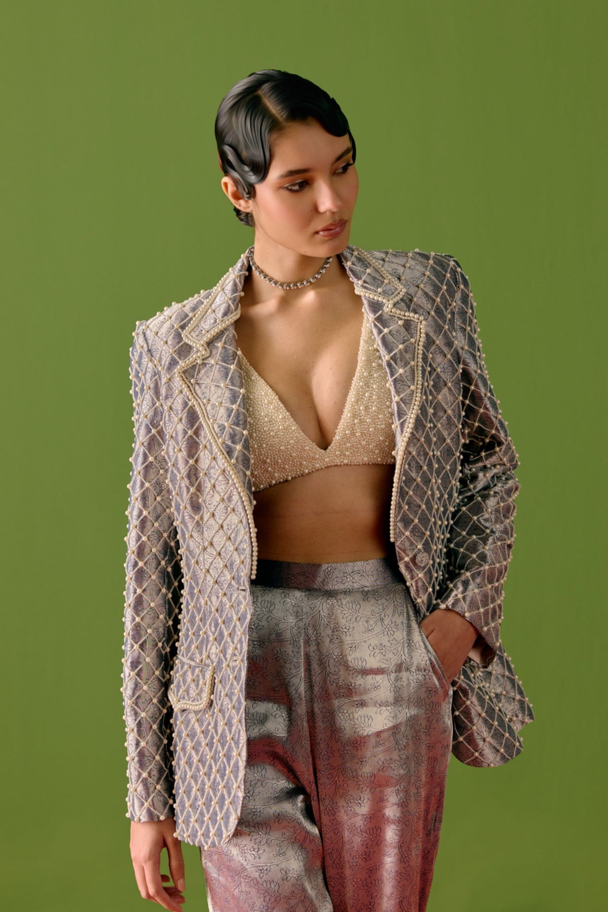 The Deco Sapphire Jacket Set