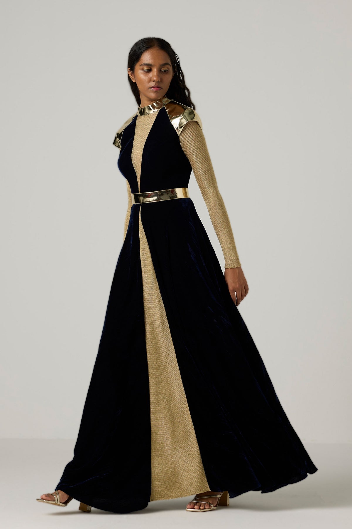 Metallic Velvet Dress