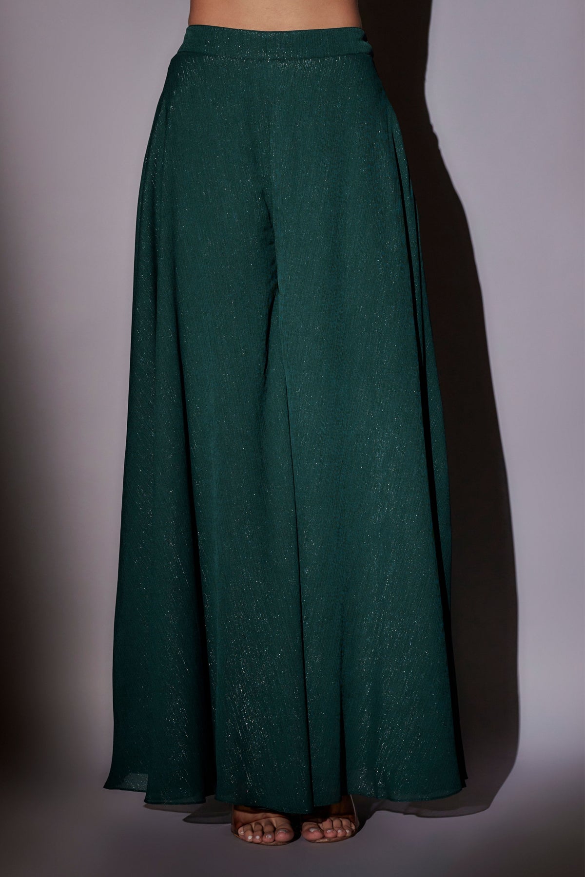 Green Embroidered Sharara Set