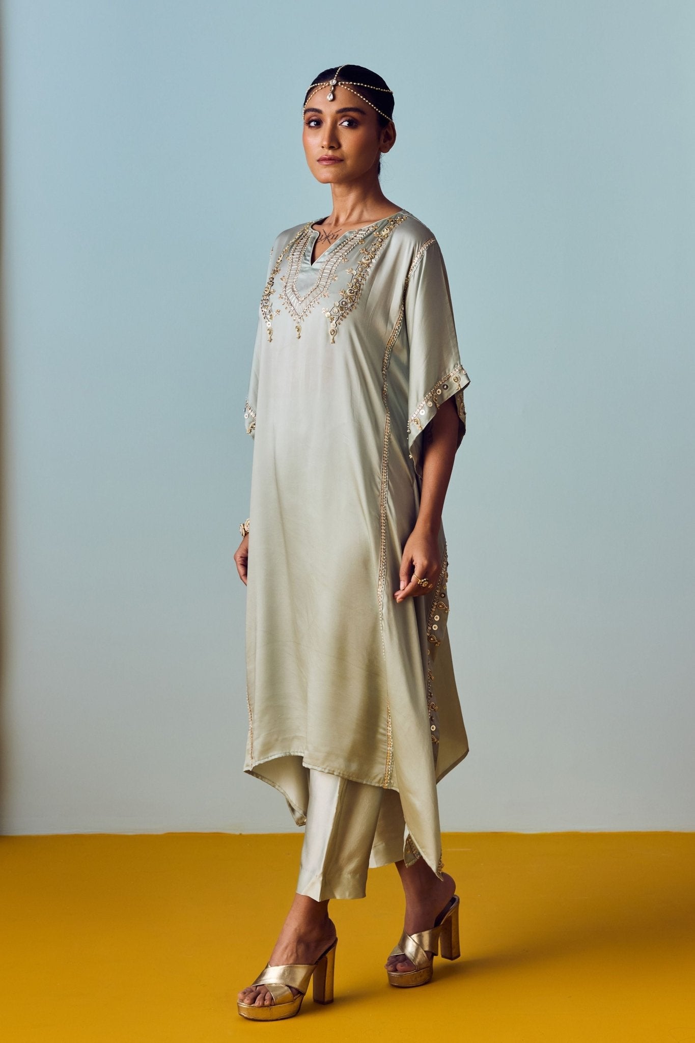 Nourie Sage Kaftan Set - Prahnaaya - Elahe