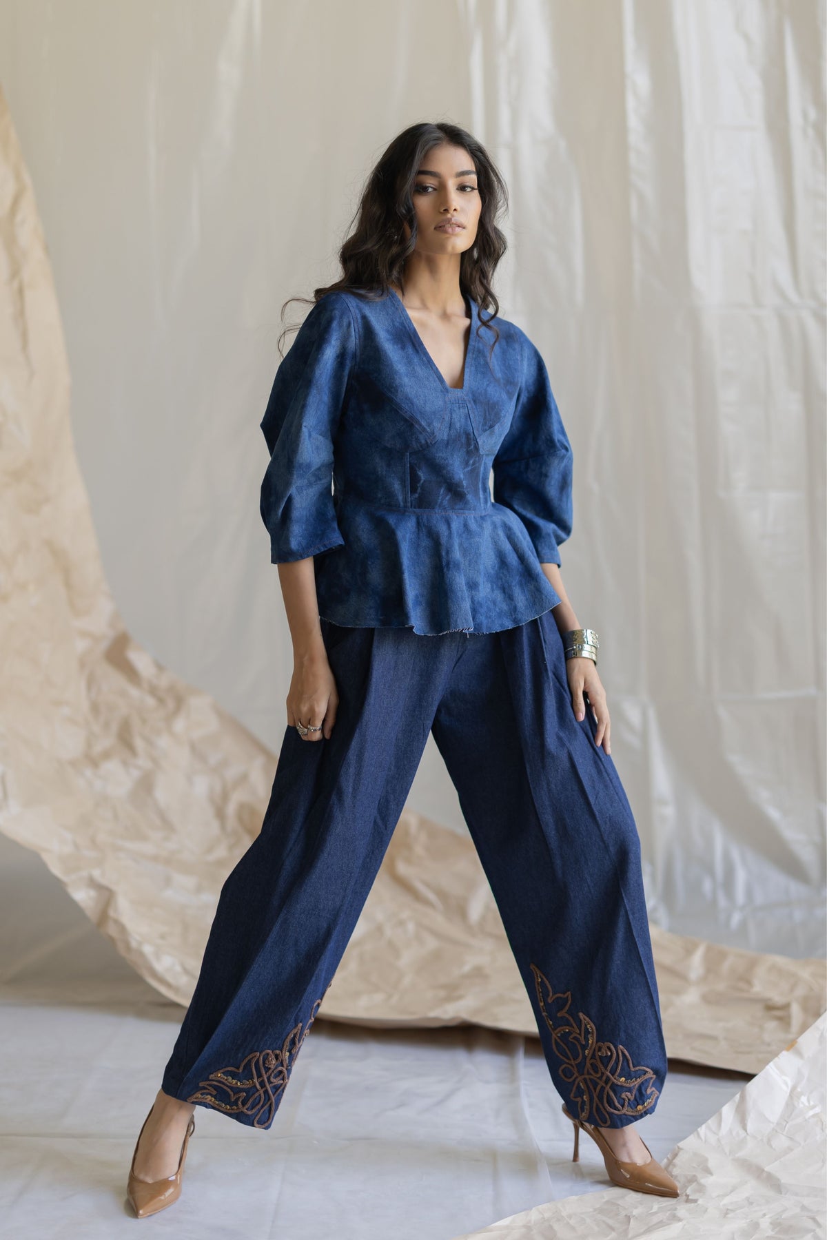 Pooja & Keyur - Tie-dye Peplum Top - Elahe