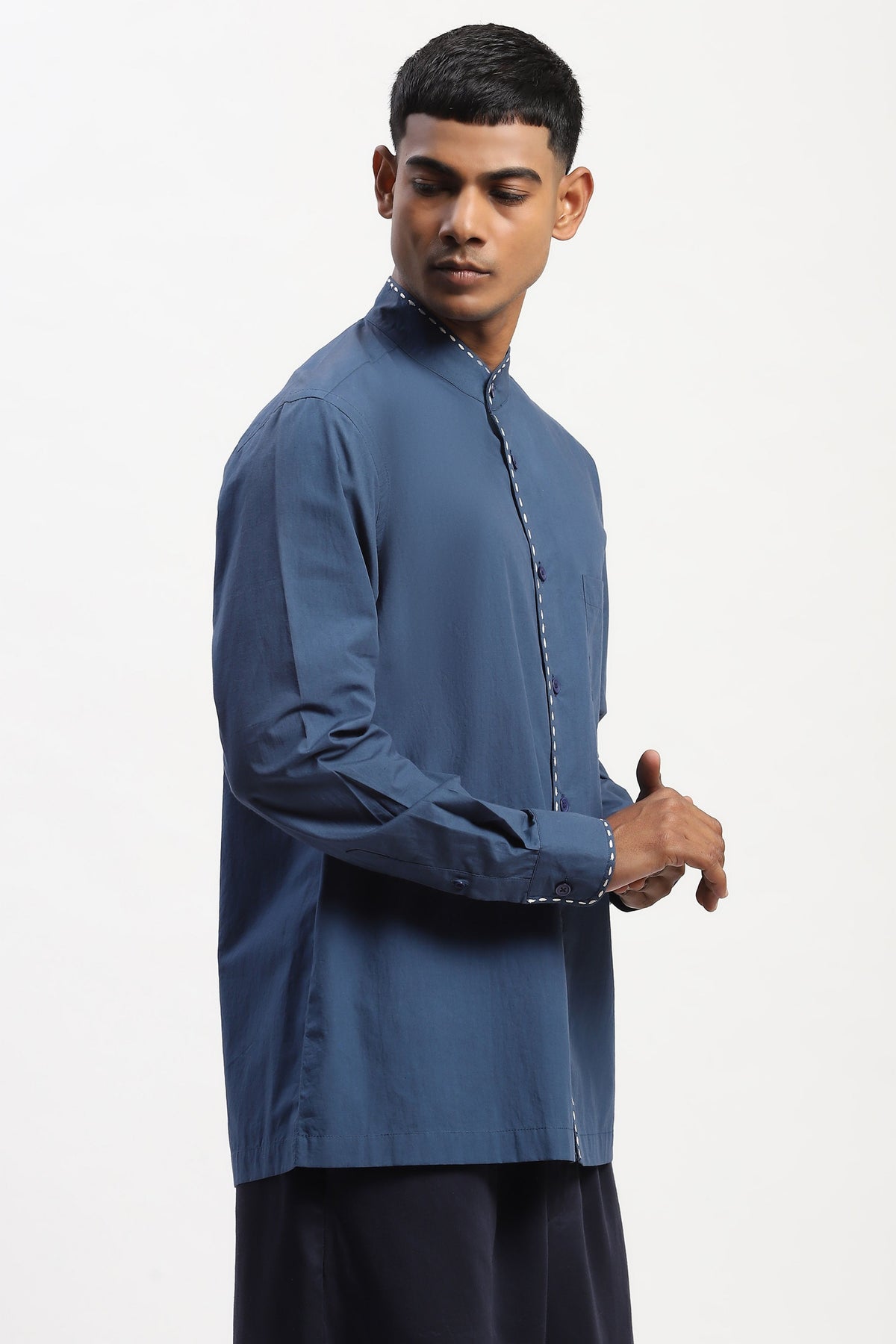 Blue Engineered Kantha Shirt