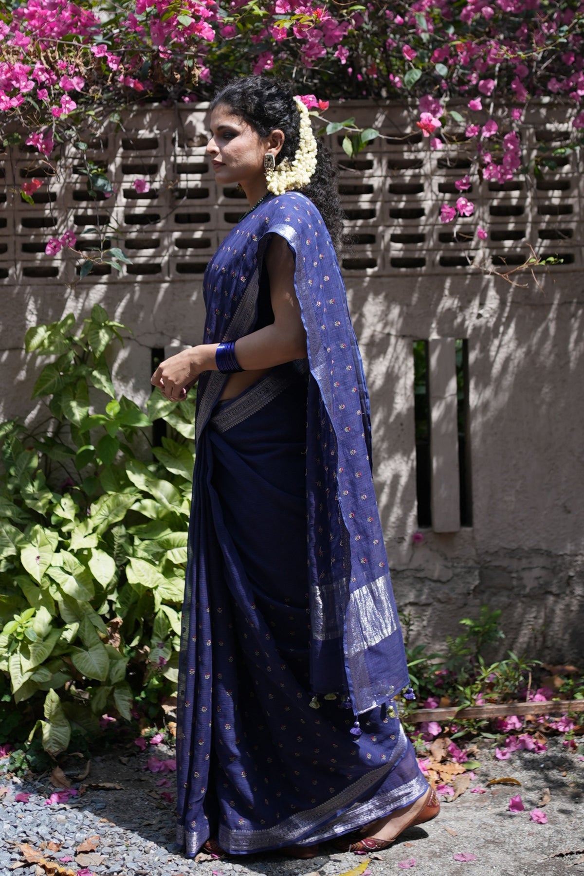 Ridhi Refined Lace Blue Saree