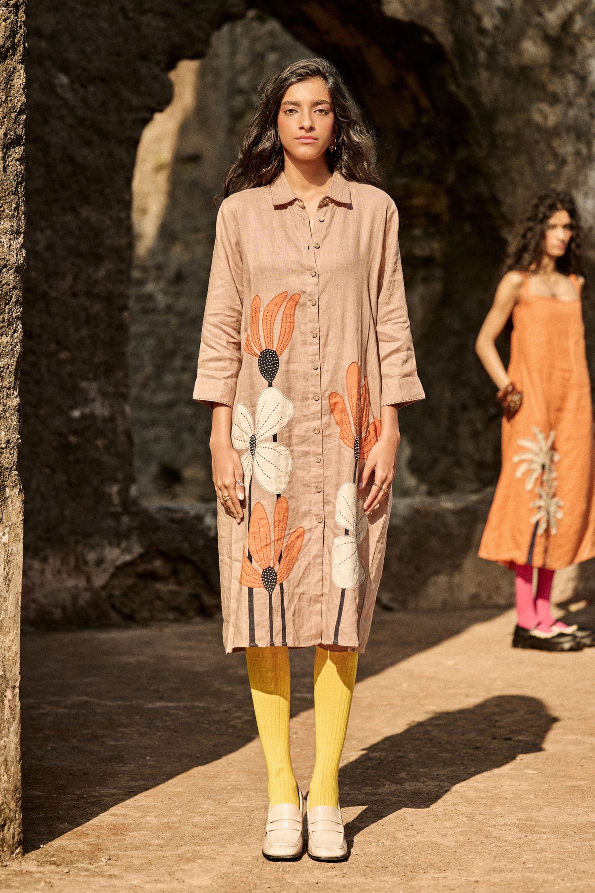Khaki Linen Dress