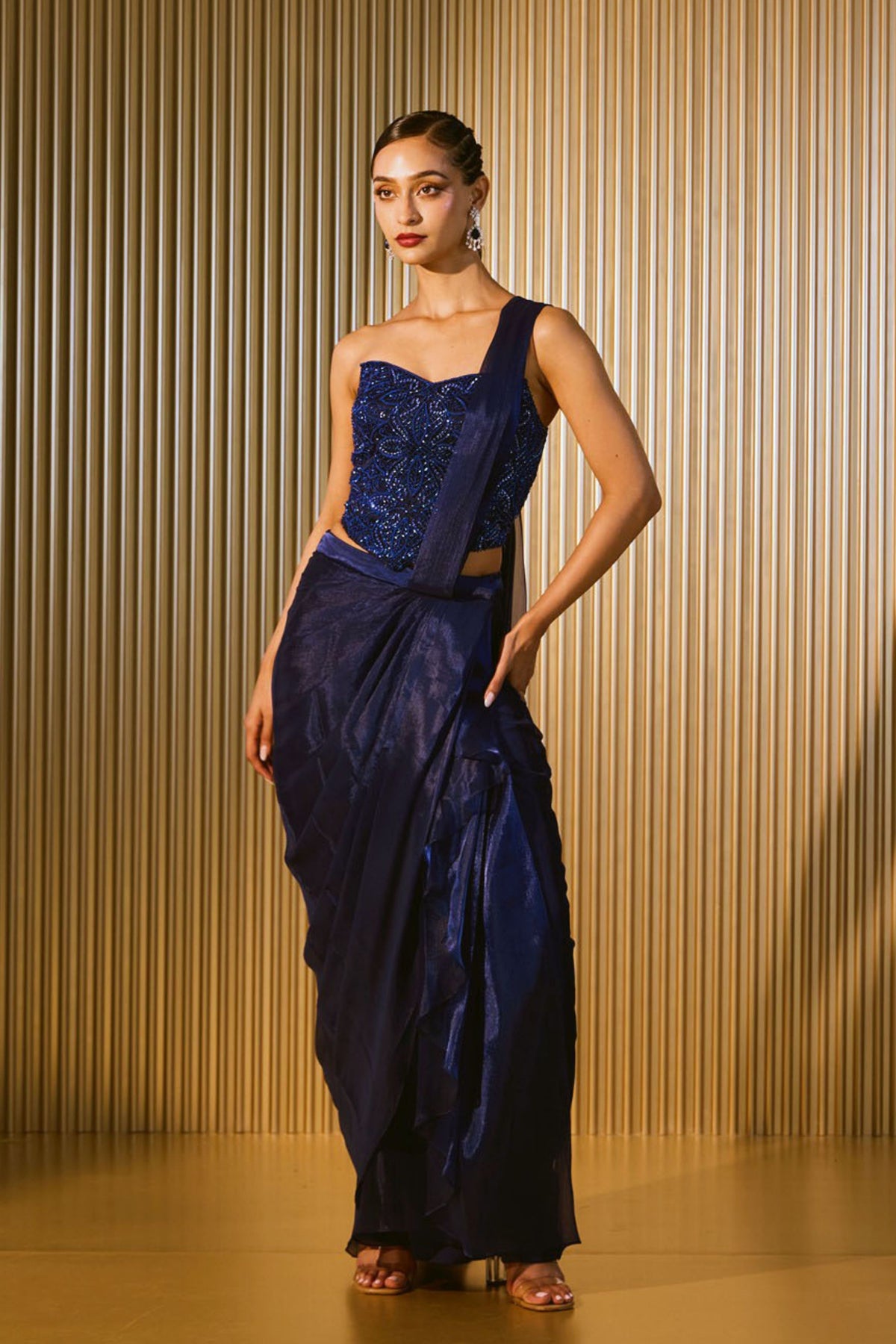 Sapphire Draped Saree Set