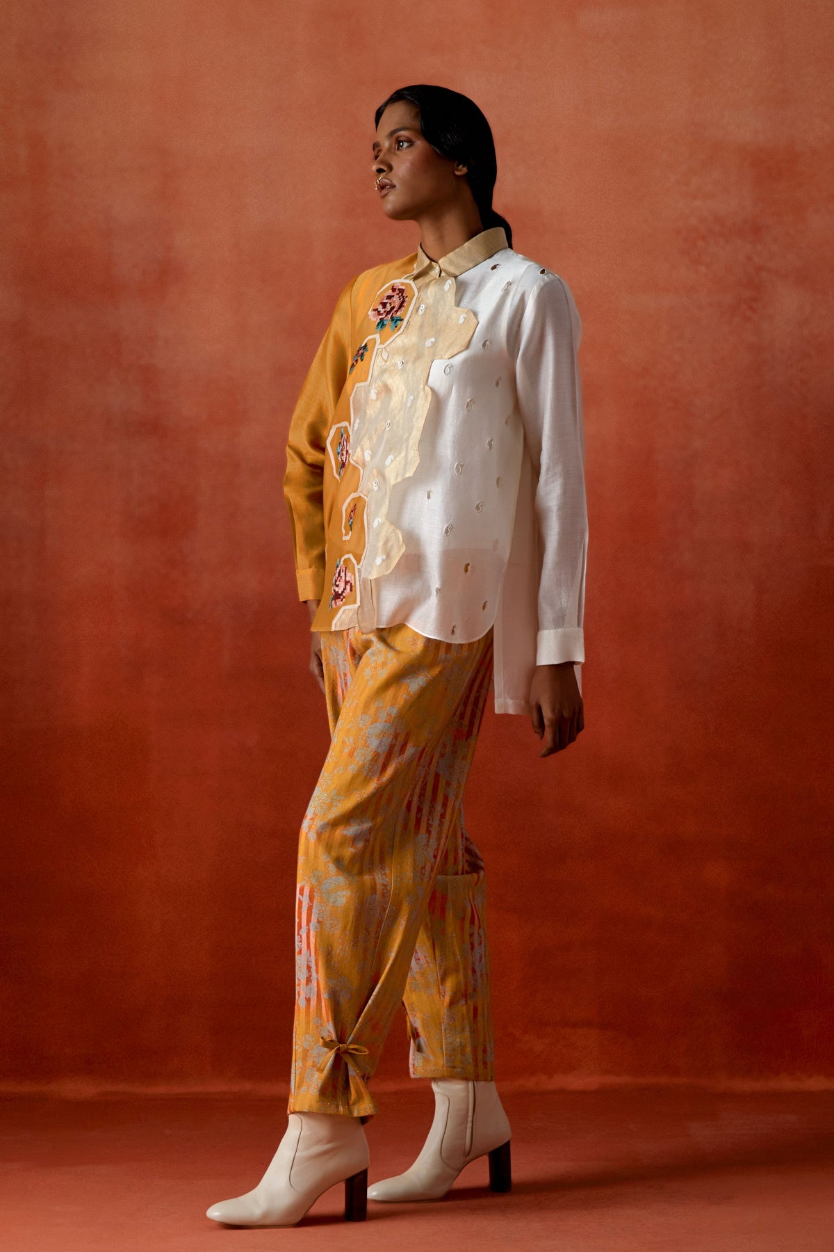 Tri-color Denim Co-ord Set