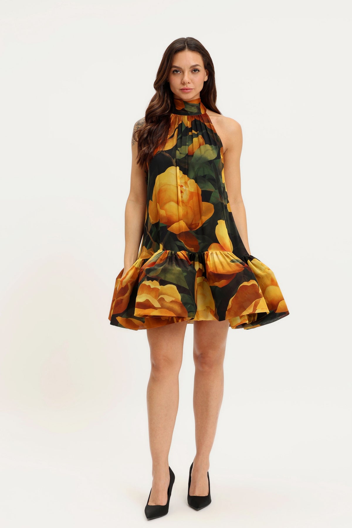 Halter Neck Trapeze Dress