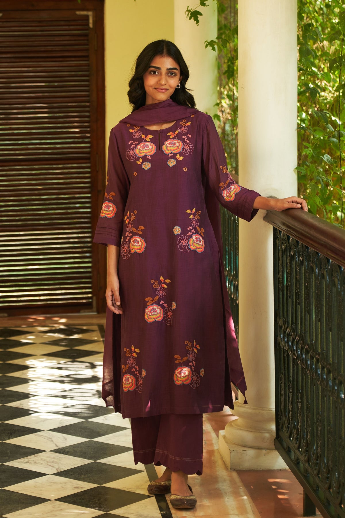 Amethyst Embroidered Kurta Set