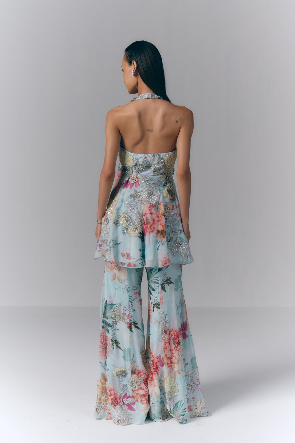 Aqua Mist Peplum Set
