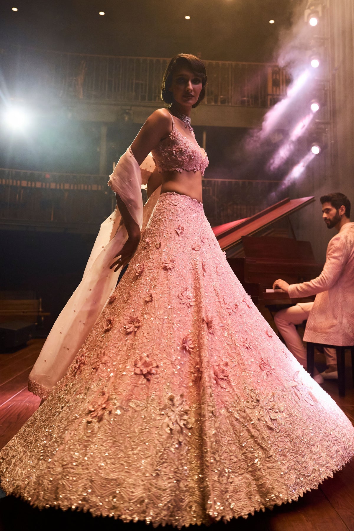 Pink Moonstone Lehenga Set