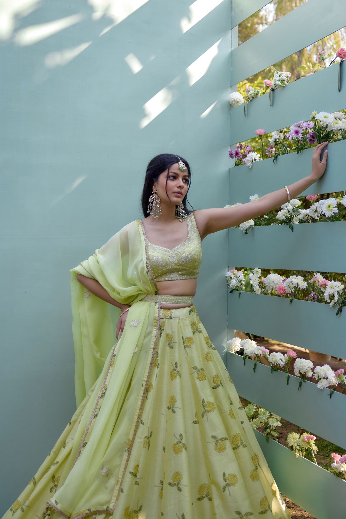 Canary Yellow Embroidered Lehenga Set