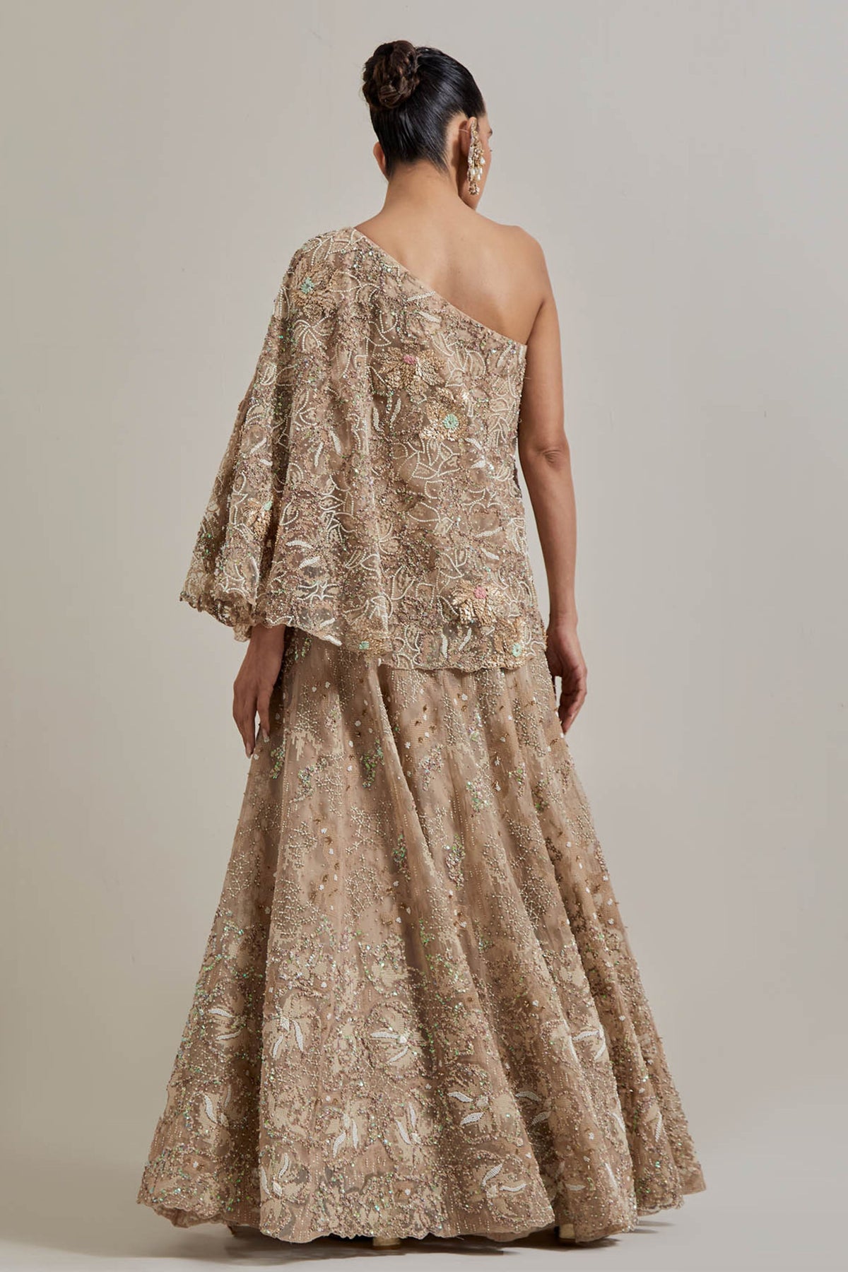 One-shoulder Skirt Set