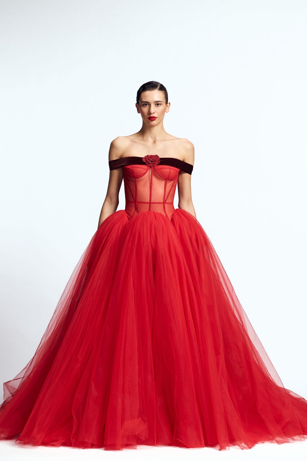 Red Corseted Gown