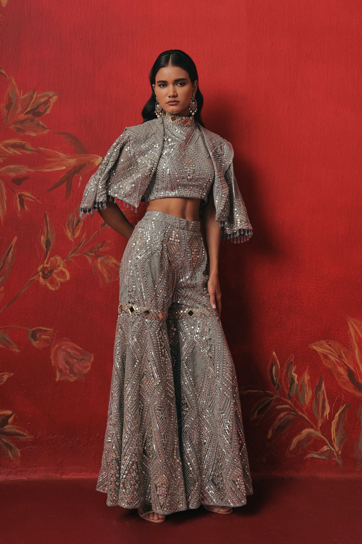 Muted Aqua Sharara Set
