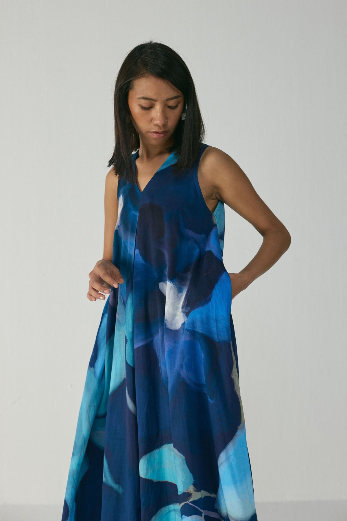 Blue Lagoon V-neck Dress
