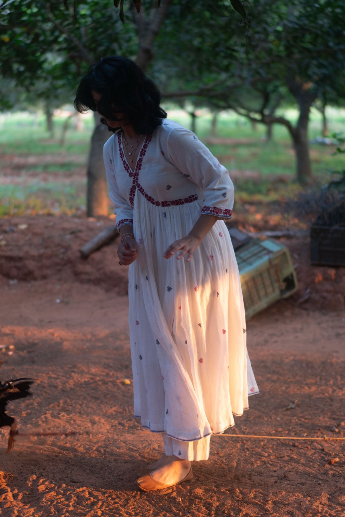 Nia Kali Kurta set In Ivory