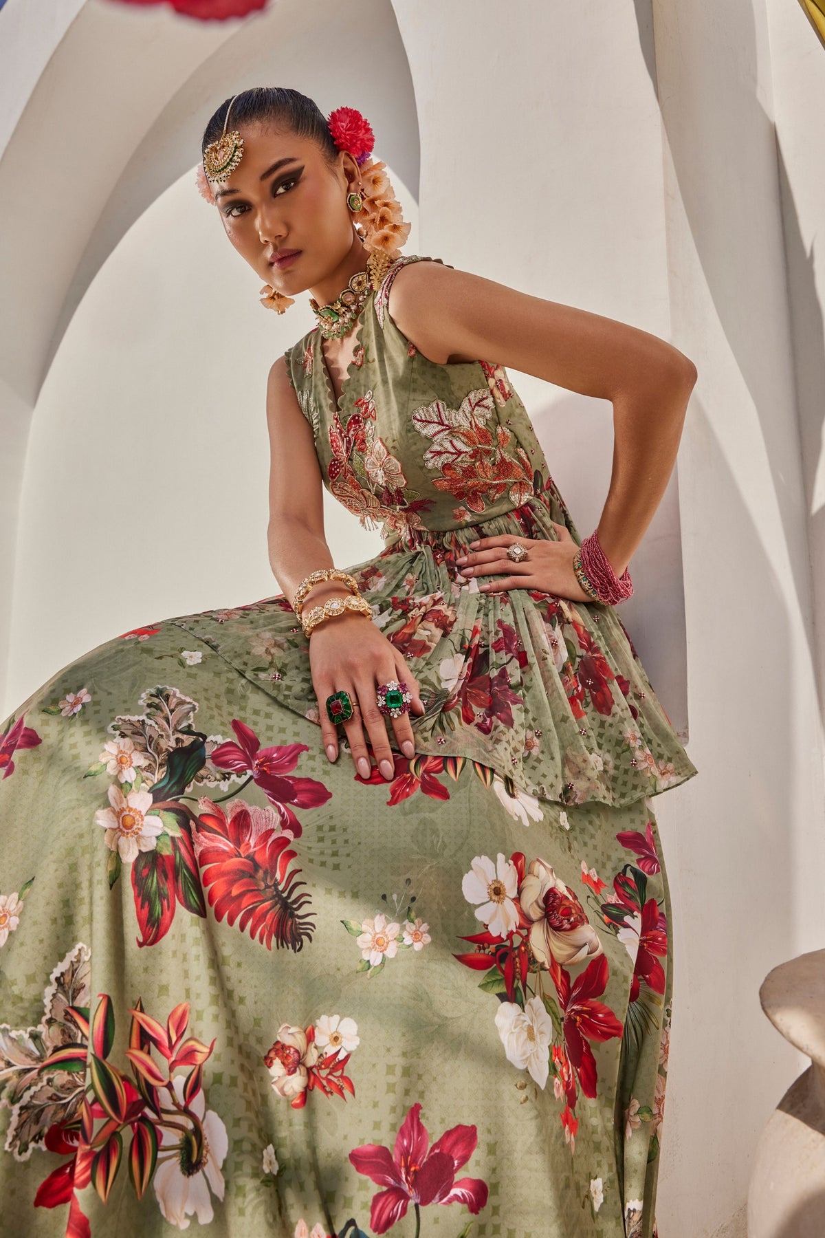 Sufi Peplum Lehenga Set