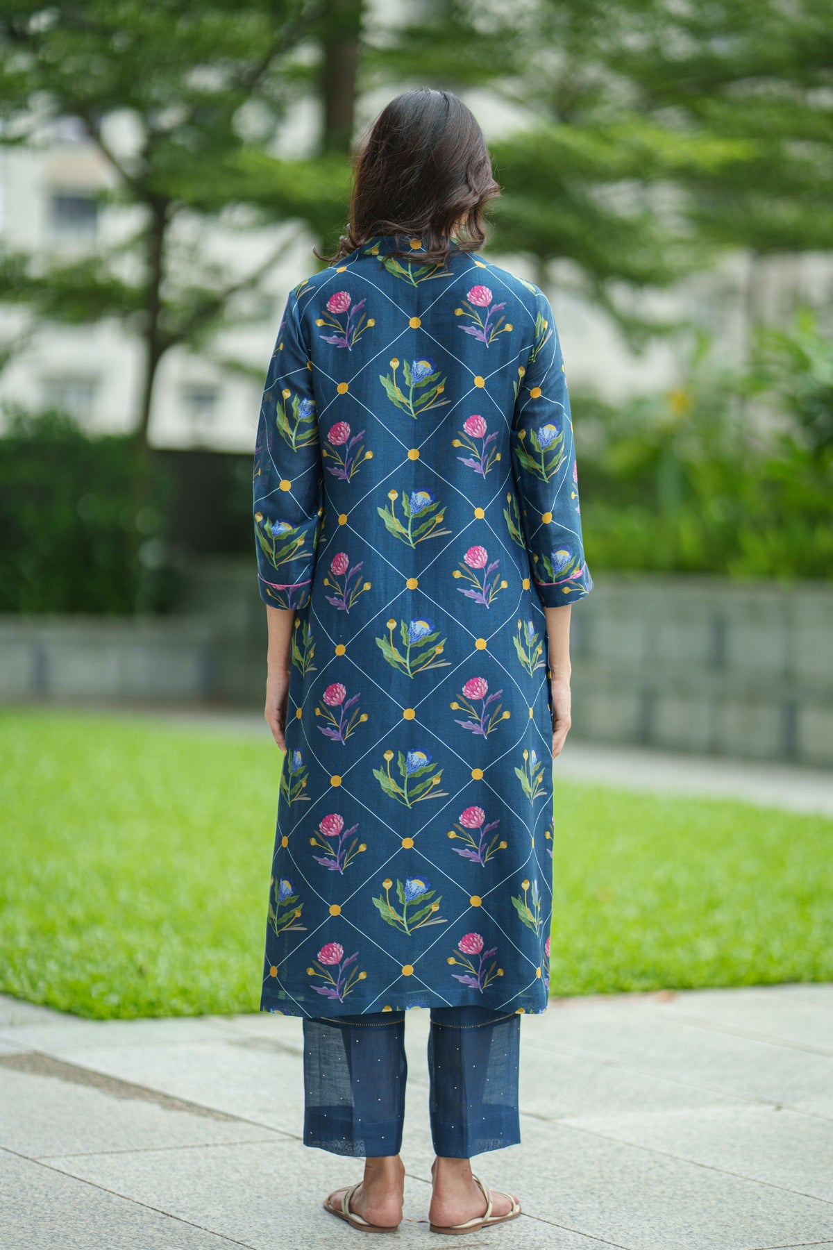 Poppy Blue Kurta With Pants