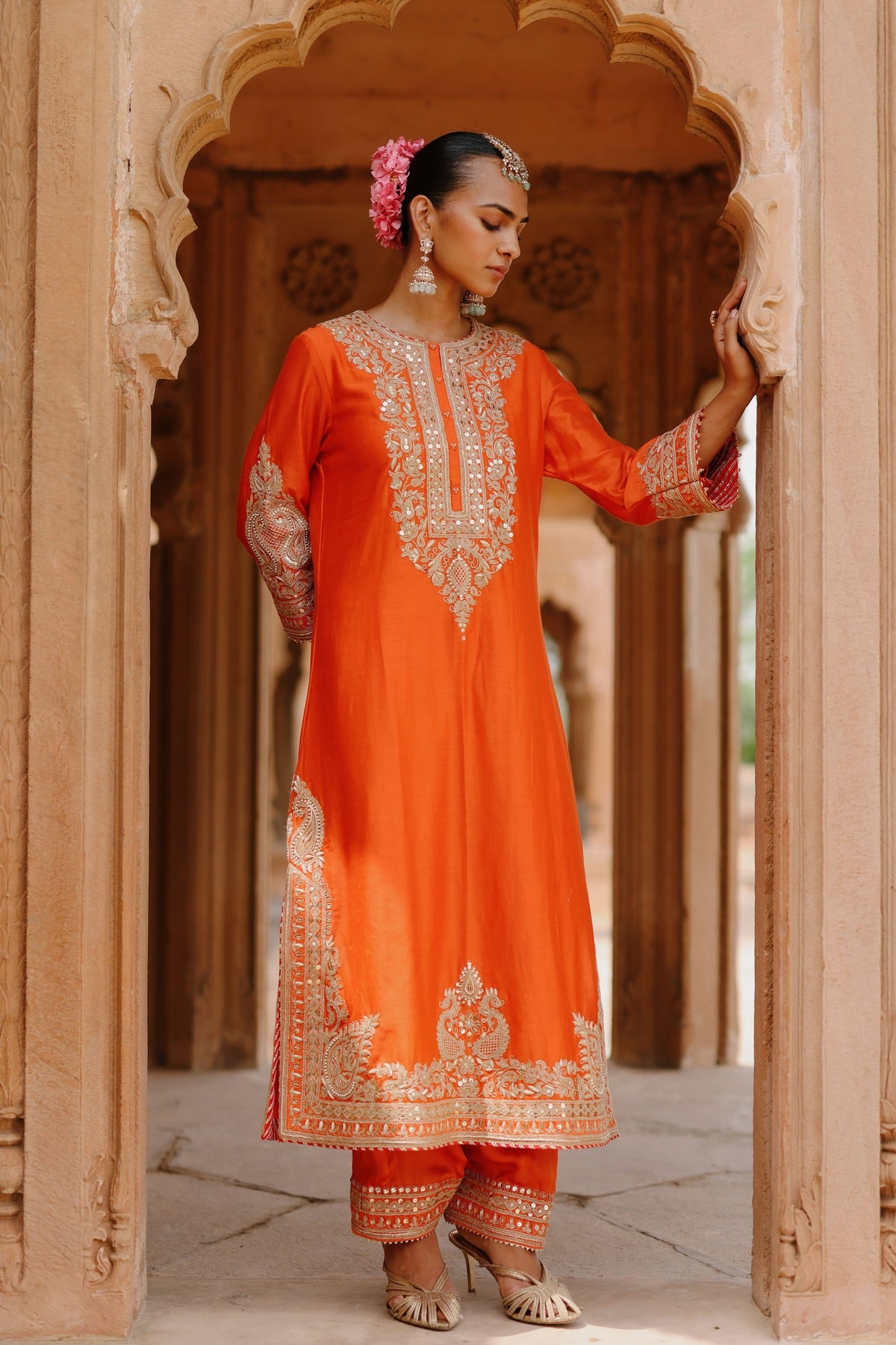 Umaira Orange Kurta Set