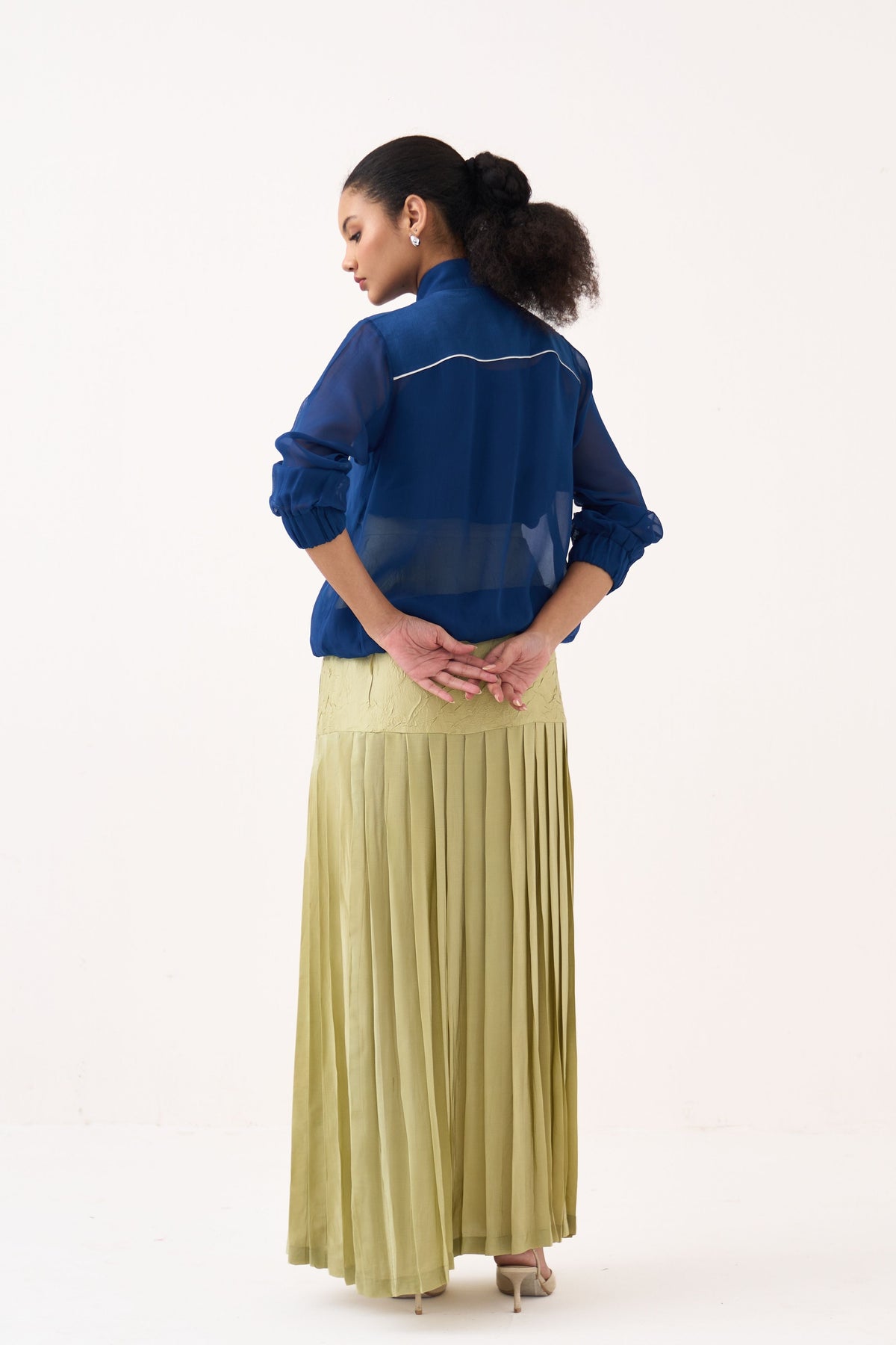 High Neck Floral Applique Bomber Set