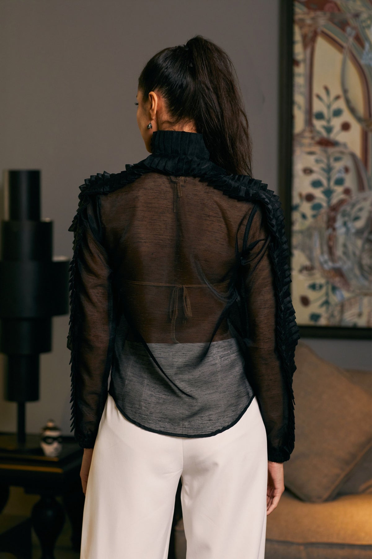 Black Pleated Shirt