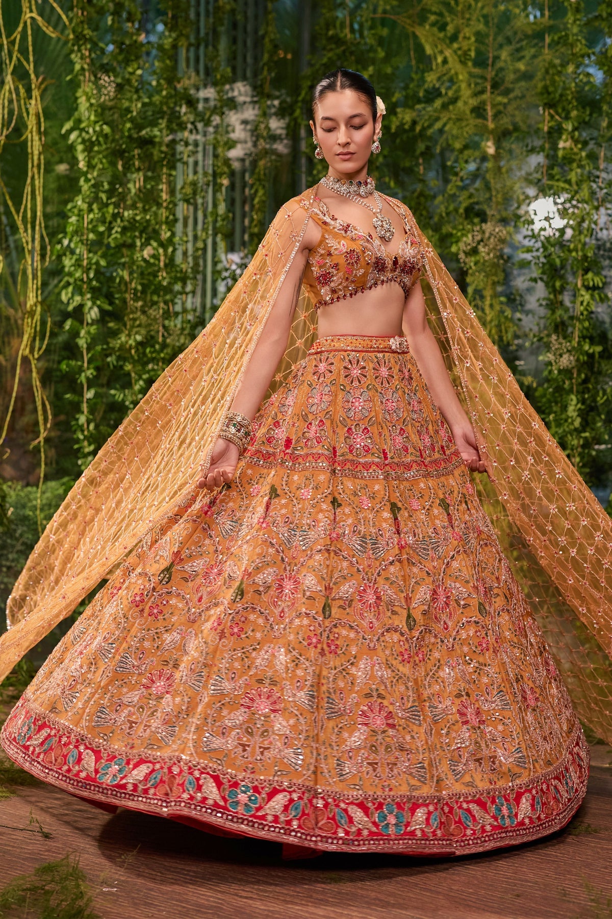 Pakshi Jaal Lehenga Set