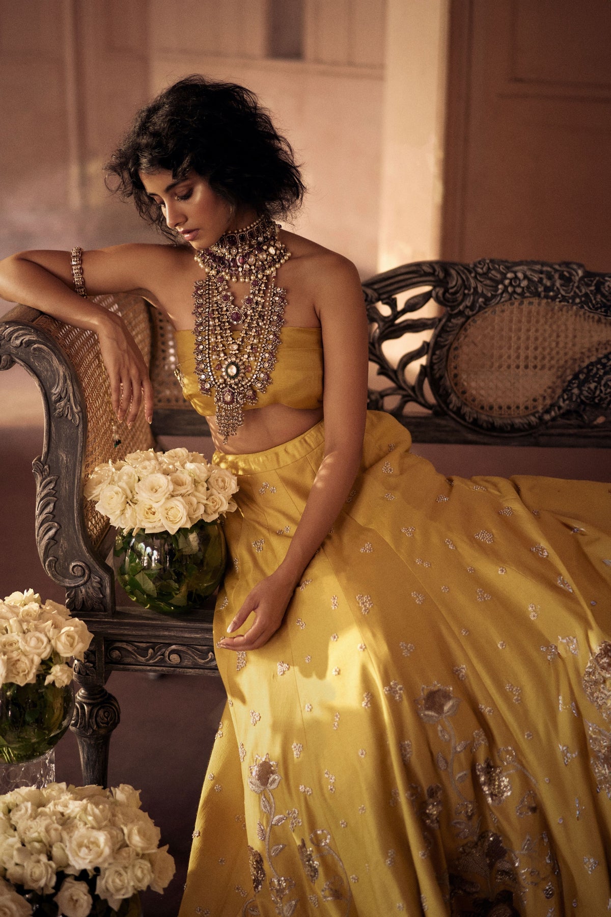Tuscany Yellow Embroidered Lehenga Set